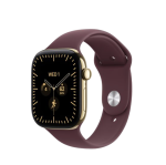 Apple Watch Series 12 GPS+Cellular 46mm Radiant Gold Titanium Case with Burgundy Sport Band S/M