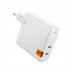 Toalaadija adapter ArcStation Pro 140W Dual, 2x USB-C juhtmele, valge, GaN 1402, PE2109EU, Spigen
