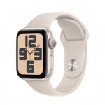 Apple Watch SE (2024) GPS 40mm Starlight Aluminum Case with Starlight Sport Band S/M