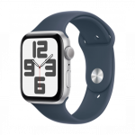 Apple Watch SE 2024 GPS 44mm Silver Aluminum Case with Denim Sport Band S/M