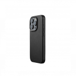 Kaitse&uuml;mbris Apple iPhone 15 Pro, must, MagSafe, naturaalsest nahast, Mujjo