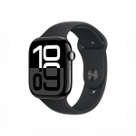 Apple Watch Series 10 GPS + Cellular 46mm Jet Black Aluminum Case with Black Sport Band- M/L