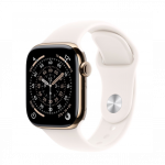 Apple Watch Series 11 GPS + Cellular 42mm Gold Titanium Case with Light Blush Sport Band S/M