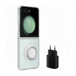Samsung Galaxy Flip5 Starter Package Clear Gadget Case + Travel Adapter 25W Black