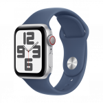 Apple Watch SE 2024 40 mm GPS + Cellular Silver Alumiinium Case with Denim Sport Band S/M