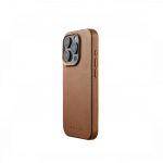 Kaitse&uuml;mbris Apple iPhone 15 Pro, pruun, MagSafe, naturaalsest nahast, Mujjo
