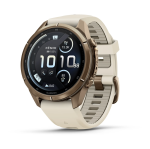 Garmin fenix 9 Pro inReach 43mm Autumn Gold Titanium with Cream French Grey Silicone Band