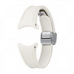 Samsung Galaxy Watch 4 / 5 / 5 Pro / 7 / FE D-Buckle Hybrid Eco-Leather Band S/M (Slim) Cream