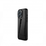 Kaitse&uuml;mbris kaarditaskuga Apple iPhone 16 Pro Max, must, MagSafe, naturaalsest nahast, Mujjo
