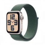Apple Watch SE (2024) GPS + Cellular 44mm Starlight Aluminum Case with Lake Green Sport Loop