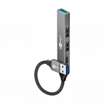 Goobay Hub USB 3.2 hub: 2x USB 2.0, 1x USB 3.2, 1x USB-C, Slim Grey