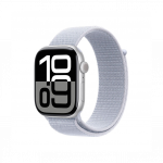 Apple Watch Series 10 GPS + Cellular 46mm Silver Aluminum Case with Blue Cloud Sport Loop