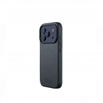 Kaitse&uuml;mbris Apple iPhone 17 Pro, sinakashall, naturaalsest nahast, MagSafe &uuml;hilduv, Mujjo