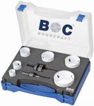 HSS-E M42 BI-METAL HOLESAWS IN PLASTIC-BOX LS 6-E 8-PCS. 22 - 68 MM + ADAPTOR AS 11 AND AS 33 BOHRCRAFT