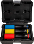 3-OS. PIKKADE PLASTKATTEGA 1 / 2" VELJEPAD. KOMPLEKT 17 / 19 / 21MM.150MM JBM