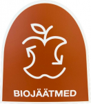 KLEEBIS KONTEINERILE "BIOJ&Auml;&Auml;TMED" PRUUN 20X20 CM JNK