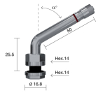TPMS VENTIIL WONDER 1336.9 / TR544 VEOAUTO VALUVELJELE 9.7MM. L=25.5+50 / NURK 60-KRAADI