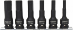 6-OS. PIKKADE 1 / 2" L&Ouml;&Ouml;K-KUUSKANTOTSIKUTE KOMPL. SIINIL 8-19MM KS TOOLS