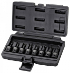 8-OS. L&Ouml;&Ouml;K-TORXIDE KOMPL. 1 / 2" L&Uuml;HIKESED T30-T80 KS TOOLS