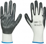 TEKSTIIL-NITRIIL T&Ouml;&Ouml;KINDAD "TEX-NITRILE" 10". HALL. 1TK &Uuml;KSIK KILEPAKK JBM