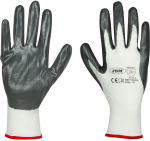 TEKSTIIL-NITRIIL T&Ouml;&Ouml;KINDAD "TEX-NITRILE" 8". HALL. 1TK &Uuml;KSIK KILEPAKK JBM