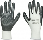 TEKSTIIL-NITRIIL T&Ouml;&Ouml;KINDAD "TEX-NITRILE" 9". HALL. 1TK &Uuml;KSIK KILEPAKK JBM