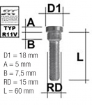 TIKKPOLT TP12X1.50 / 47.5 / 15.0 (P60. D15.0) SCC M1215RE60M