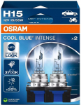12V H15 PIRN 55 / 15W +100% 3700K COOL BLUE INTENSE 2TK OSRAM