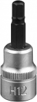 3 / 8" PADRUNOTSIK KUUSKANT HEX 12MM. SATIN CR-VAN. RIPUTUSPAKEND JBM