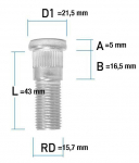 TIKKPOLT TP14X1.50 / 48 / 15.7 (P48 / 43 / 21.5. D15.7) TESLA MODEL S