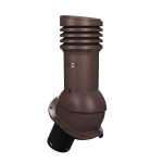 Ventilatsiooni l&auml;biviik viielainelisele laineplaadile Wirplast Perfekta E pruun &Oslash;125mm, soojustatud