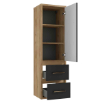 K&otilde;rge vannitoakapp EMPOLI C45, must matt / kuldtamme dekoor, 46 cm, seinale kinnitatav