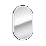 Peegel VELAR L50 LED, must raam, 50 cm, seinale kinnitatav