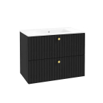 Sahtlitega valamukapp FUEGO D80, matt must, 80 cm, seinale kinnitatav