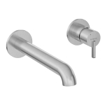 Harjatud teras seinapealne valamusegisti Deante Silia 20.8 cm, messing