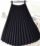 Plisseerseelik ˙Sabrina &ndash; Must˙ &ndash; elegantne must naiste seelik (65 cm)