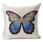 Padjakate ˙Liblikas˙ &ndash; must/kirju, gobel&auml;&auml;nist dekoratiivpadi (45&times;45 cm)