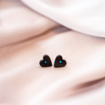 K&otilde;rvar&otilde;ngad ˙S&uuml;damed˙- matt must, sinine Swarovski kristall (10x10mm)