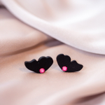 K&otilde;rvar&otilde;ngad ˙Liblika tiivad˙ &ndash; must matt, roosa kristall (12&times;22 mm)