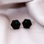 K&otilde;rvar&otilde;ngad ˙Classic˙ &ndash; must matt, sinine kristall, puidust (14&times;14 mm)