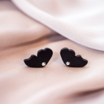 K&otilde;rvar&otilde;ngad ˙Liblika tiivad˙ &ndash; must matt, hele kristall (12&times;22 mm)