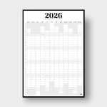 2026 seinakalender - n&auml;dal (hall) - A2 (K594xL420mm)