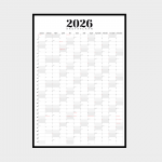 2026 seinakalender - kuu (hall) - A1 (K841xL594mm)