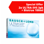 Bausch + Lomb ULTRA (3 l&auml;&auml;tse), kampaania osta 2x3 pakki ja saad TASUTA Biotrue 100ml