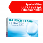 Bausch + Lomb ULTRA (6 l&auml;&auml;tse), kampaania, iga ostetud 6 l&auml;&auml;tsega saad TASUTA Biotrue 100 ml