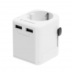Gembird TPA-EU2A12-01-W EU to Universal travel power adapter, 12W, white