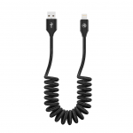 Tellur andmesidekaabel, pikendatav USB-Lightning 3A 1,8m, must
