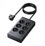 Ugreen S622 power strip, 6xAC + 3xUSB + USB-C, GaN, 1.5m - black