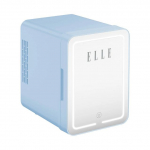 ELLE 4L mini fridge with LED make-up mirror, blue