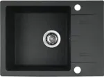 PYRAMIS LEFKADA sink (59x44) 1B 1D black + Lungo volcano Black Edition tap - 070261111LBE